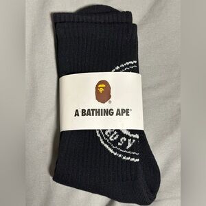 A Bathing Ape Black Socks New